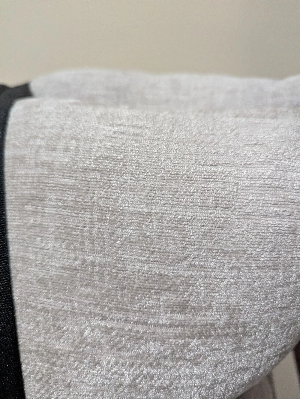2 NEW Neutral Gray Pumice Decorative Throw Pillow with Black Ribbon. 18